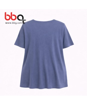 BAYAN BÜYÜK BEDEN GENİŞ KALIP YUVARLAK YAKA T-SHIRT-L