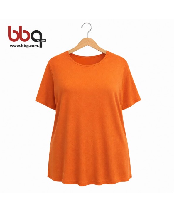  BAYAN BÜYÜK BEDEN GENİŞ KALIP YUVARLAK YAKA T-SHIRT