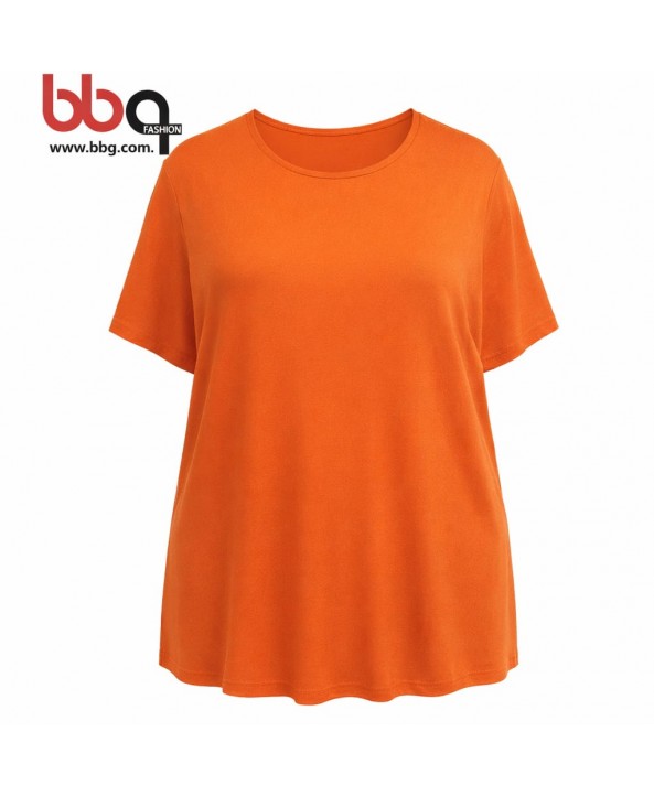  BAYAN BÜYÜK BEDEN GENİŞ KALIP YUVARLAK YAKA T-SHIRT