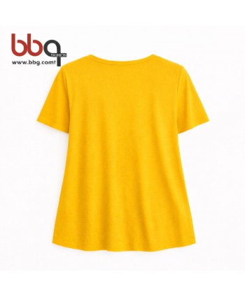 BAYAN BÜYÜK BEDEN GENİŞ KALIP V YAKA T-SHIRT-2