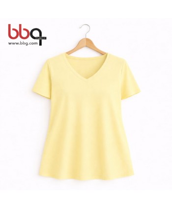  BAYAN BÜYÜK BEDEN GENİŞ KALIP V YAKA T-SHIRT-8
