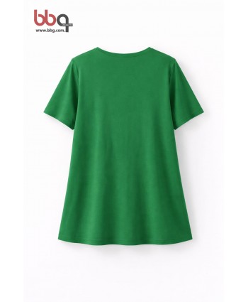 BAYAN BÜYÜK BEDEN GENİŞ KALIP YUVARLAK YAKA T-SHIRT-Y