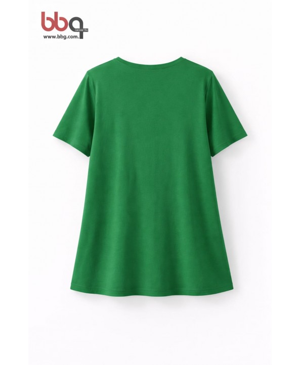 BAYAN BÜYÜK BEDEN GENİŞ KALIP YUVARLAK YAKA T-SHIRT-Y