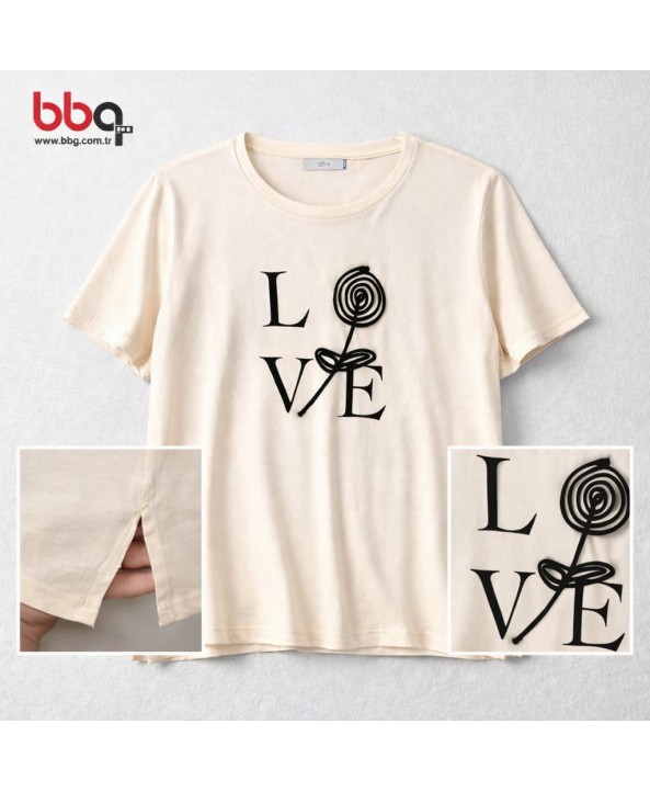 BAYAN BÜYÜK BEDEN YUVARLAK YAKA T-SHIRT