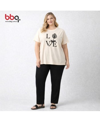BAYAN BÜYÜK BEDEN YUVARLAK YAKA T-SHIRT