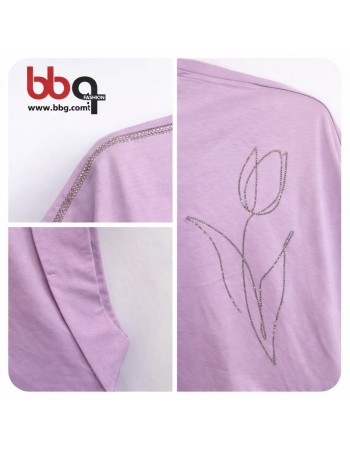 BAYAN BÜYÜK BEDEN TAŞLI T-SHIRT