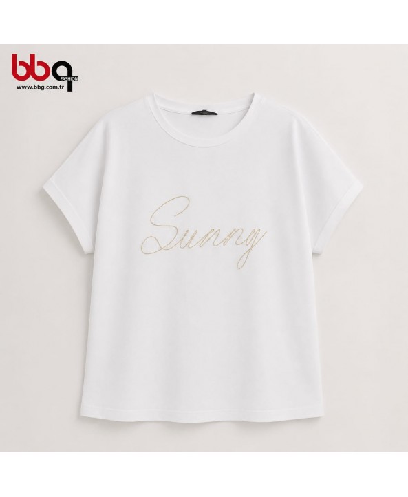 BAYAN BÜYÜK BEDEN GENİŞ KALIP % 100 PAMUK T-SHIRT-B