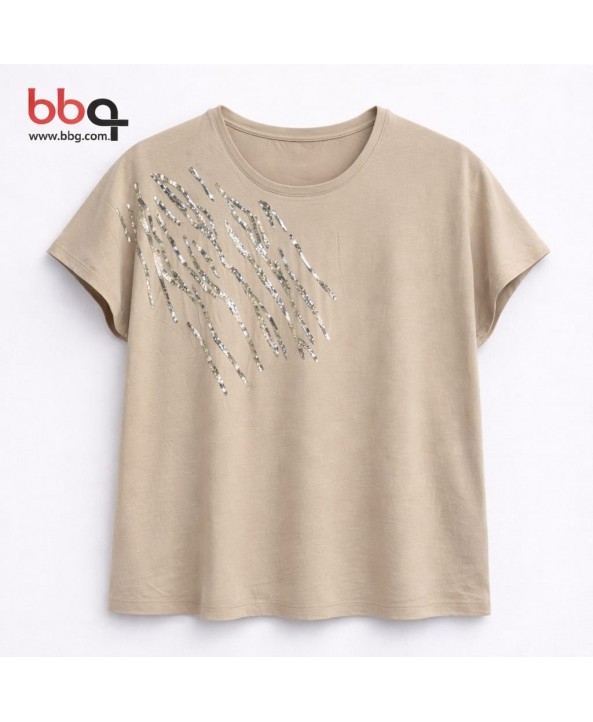 BAYAN BÜYÜK BEDEN OMZUPUL İŞLEMELİ BLUZ