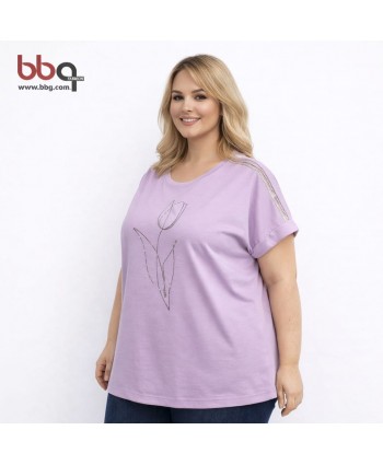 BAYAN BÜYÜK BEDEN TAŞLI T-SHIRT