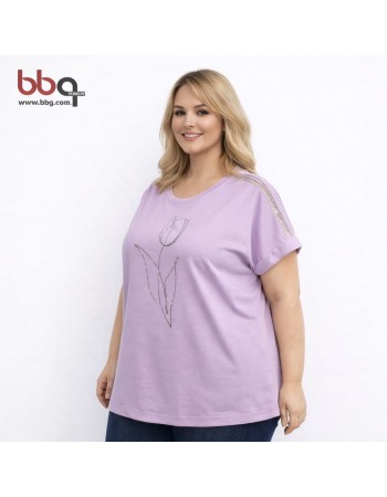 BAYAN BÜYÜK BEDEN TAŞLI T-SHIRT