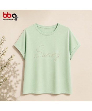 BAYAN BÜYÜK BEDEN GENİŞ KALIP % 100 PAMUK T-SHIRT-Y