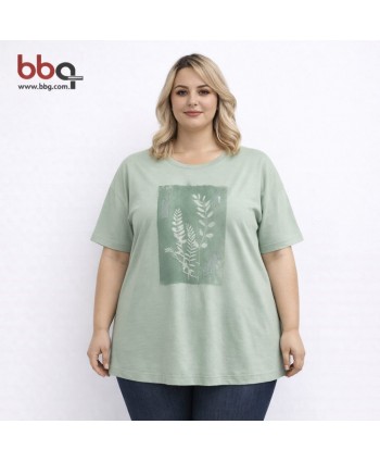  BAYAN BÜYÜK BEDEN GENİŞ KALIP BASKILI T-SHIRT