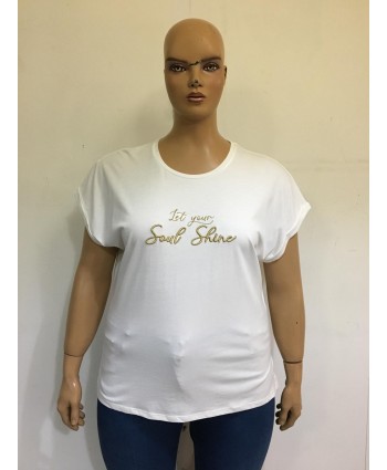 BAYAN BÜYÜK BEDEN YUVARLAK YAKA T-SHIRT