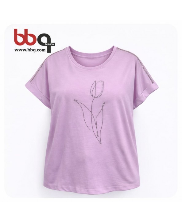 BAYAN BÜYÜK BEDEN TAŞLI T-SHIRT
