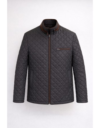 ERKEK BÜYÜK BEDEN GENİŞ KALIP KAPİTONE KUZU DERİ CEKET