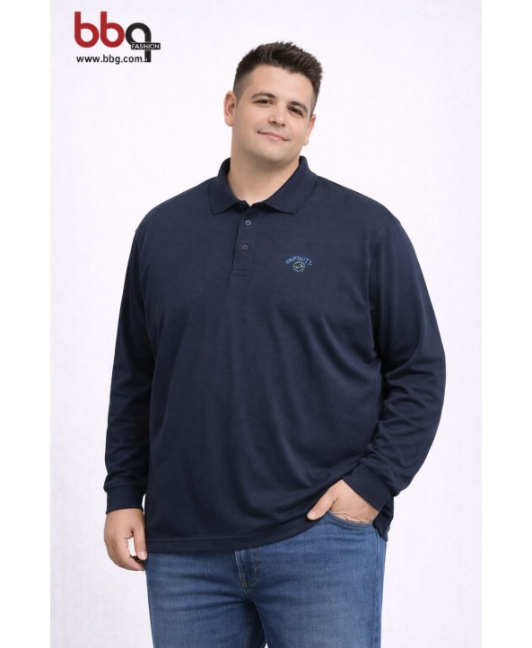ERKEK BÜYÜK BEDEN GENİŞ KALIP POLO YAKA SWEAT-L