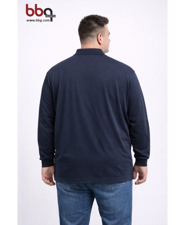 ERKEK BÜYÜK BEDEN GENİŞ KALIP POLO YAKA SWEAT-L