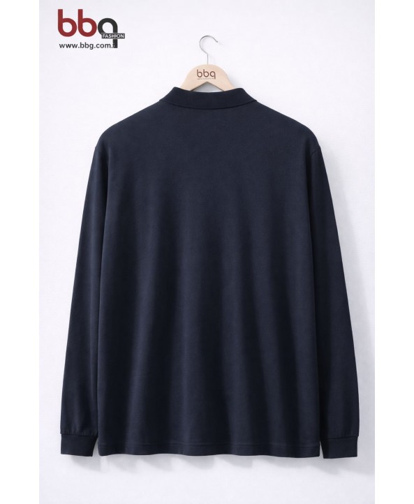 ERKEK BÜYÜK BEDEN GENİŞ KALIP POLO YAKA SWEAT-L