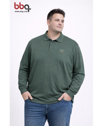 ERKEK BÜYÜK BEDEN GENİŞ KALIP POLO YAKA SWEAT-Y