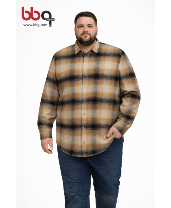 ERKEK BÜYÜK BEDEN GENİŞ KALIP ODUNCU GÖMLEK-1