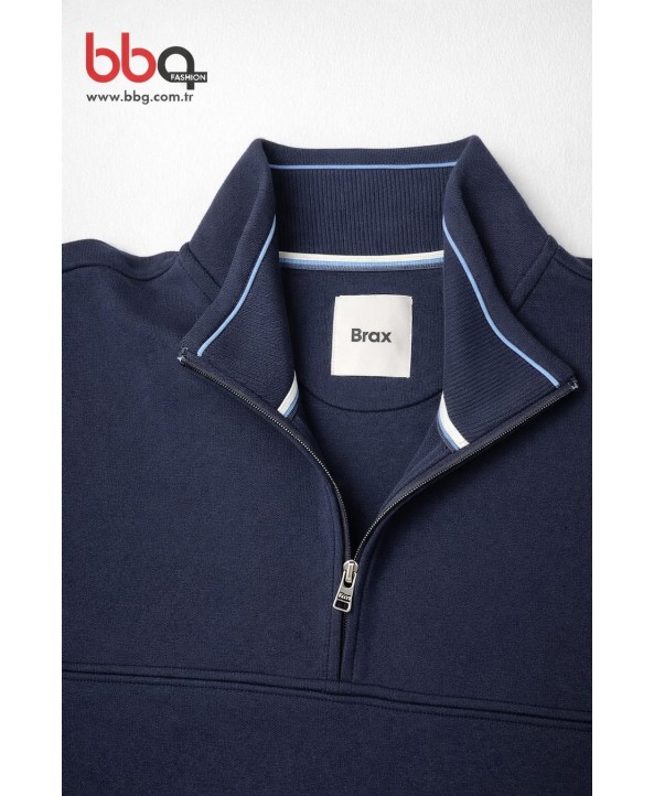 ERKEK BÜYÜK BEDEN GENİŞ KALIP YARIM FERMUARLI SWEAT