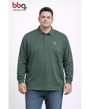 ERKEK BÜYÜK BEDEN GENİŞ KALIP POLO YAKA SWEAT-Y