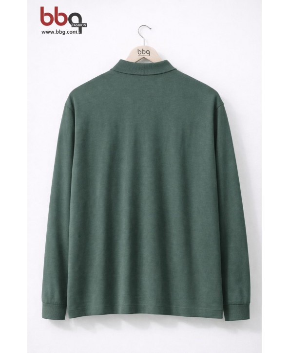 ERKEK BÜYÜK BEDEN GENİŞ KALIP POLO YAKA SWEAT-Y