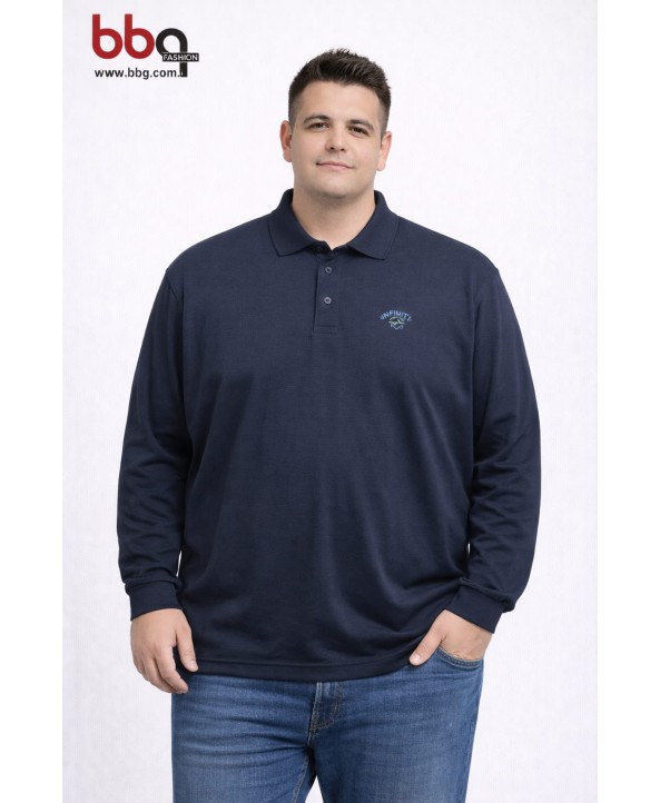 ERKEK BÜYÜK BEDEN GENİŞ KALIP POLO YAKA SWEAT-L
