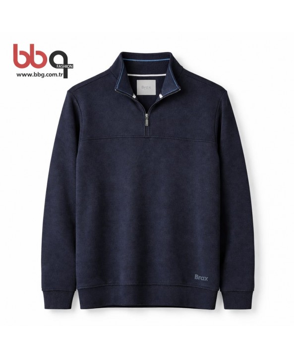 ERKEK BÜYÜK BEDEN GENİŞ KALIP YARIM FERMUARLI SWEAT