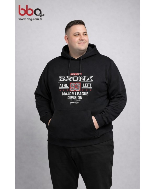ERKEK BÜYÜK BEDEN GENİŞ KALIP ÜÇ İPLİK BASKILI SWEAT-S