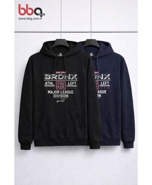 ERKEK BÜYÜK BEDEN GENİŞ KALIP ÜÇ İPLİK BASKILI SWEAT-L
