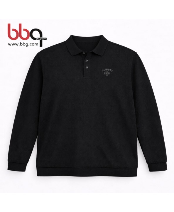 ERKEK BÜYÜK BEDEN GENİŞ KALIP POLO YAKA SWEAT-S