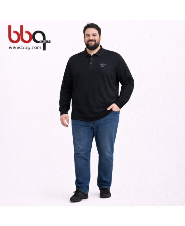 ERKEK BÜYÜK BEDEN GENİŞ KALIP POLO YAKA SWEAT-S
