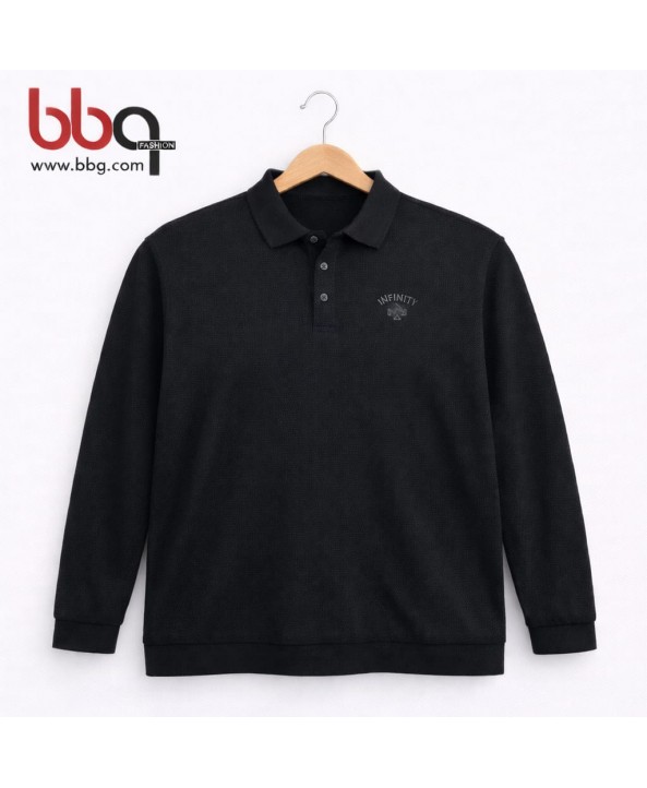 ERKEK BÜYÜK BEDEN GENİŞ KALIP POLO YAKA SWEAT-S