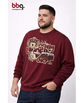 ERKEK BÜYÜK BEDEN GENİŞ KALIP BASKILI SWEATSHIRT-4