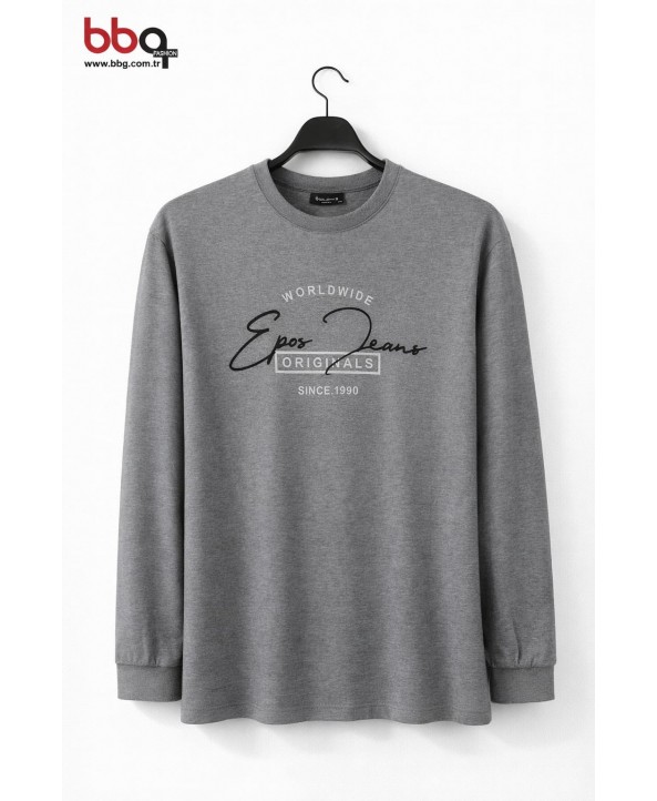 ERKEK BÜYÜK BEDEN GENİŞ KALIP BASKILI SWEAT-1