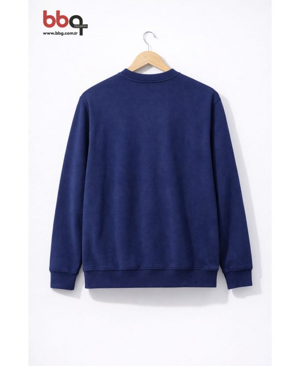 ERKEK BÜYÜK BEDEN GENİŞ KALIP BASKILI SWEATSHIRT-1