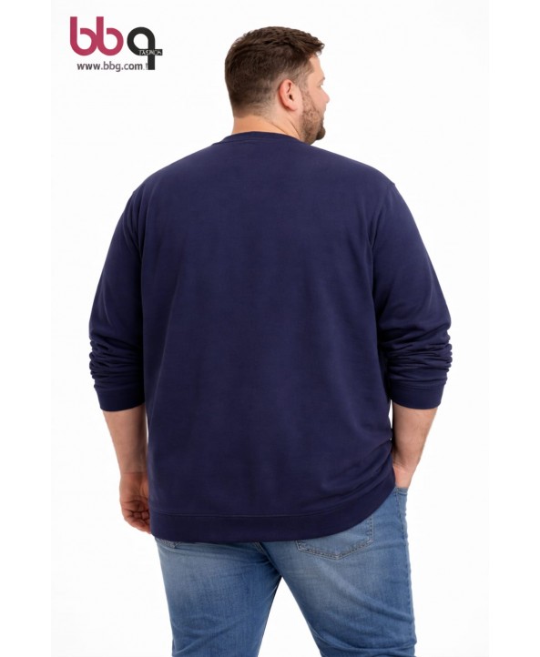 ERKEK BÜYÜK BEDEN GENİŞ KALIP BASKILI SWEATSHIRT-3