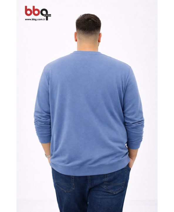 ERKEK BÜYÜK BEDEN GENİŞ KALIP BASKILI SWEATSHIRT-6
