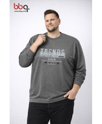 ERKEK BÜYÜK BEDEN GENİŞ KALIP BASKILI SWEAT-2