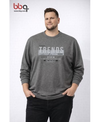 ERKEK BÜYÜK BEDEN GENİŞ KALIP BASKILI SWEAT-2