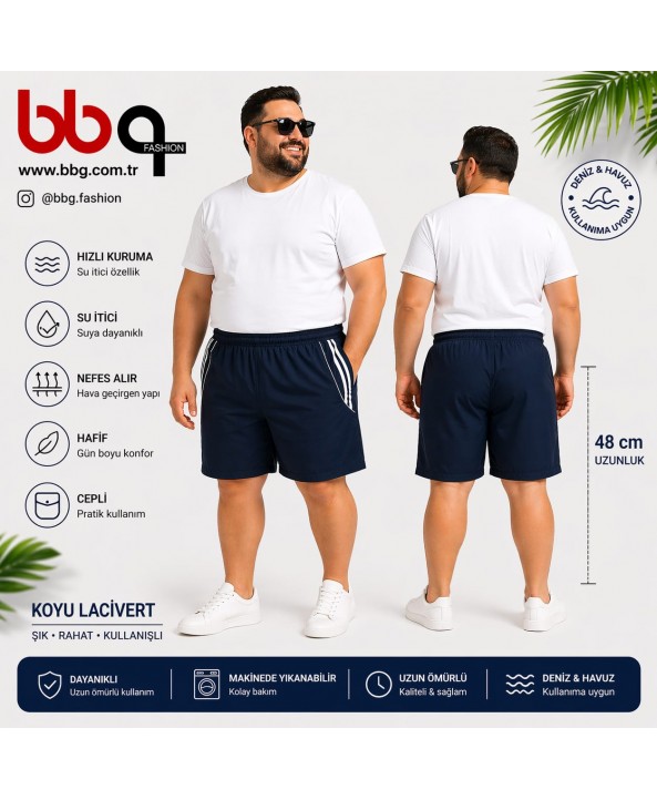 ERKEK BÜYÜK BEDEN GENİŞ KALIP LACİVERT DENİZ ŞORTU ERKEK BÜYÜK BEDEN GENİŞ KALIP LACİVERT DENİZ ŞORTU