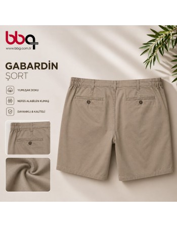 ERKEK BÜYÜK BEDEN GENİŞ KALIP GABARDİN ŞORT-B