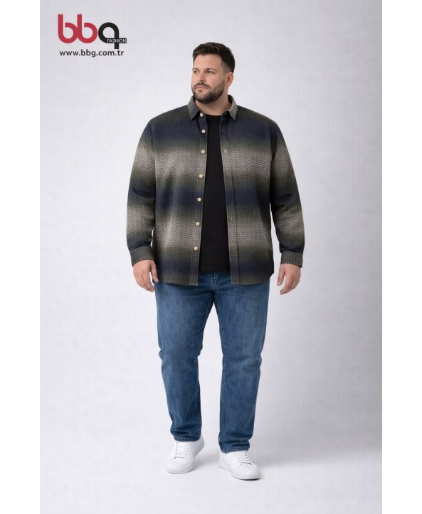 ERKEK BÜYÜK BEDEN GENİŞ KALIP ODUNCU GÖMLEK-4