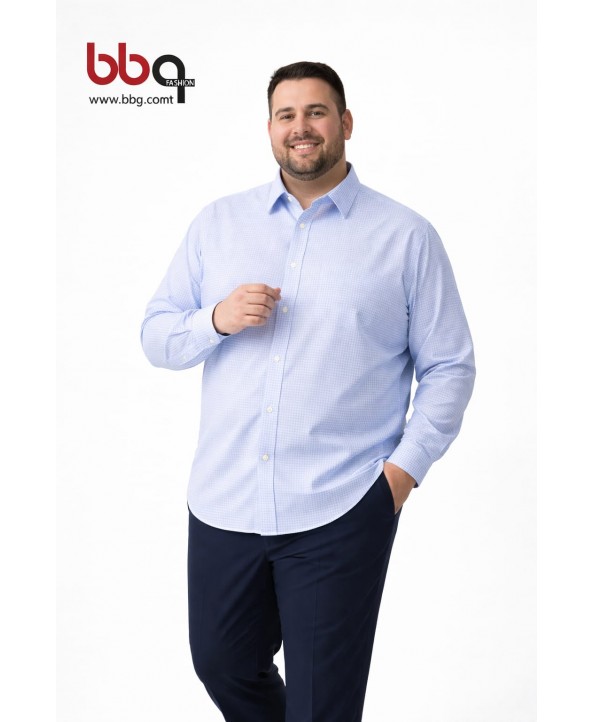 ERKEK BÜYÜK BEDEN UZUN KOLLU CEPLİ GÖMLEK-M