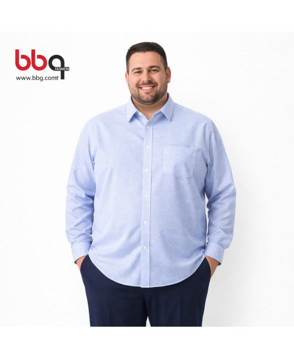 ERKEK BÜYÜK BEDEN UZUN KOLLU CEPLİ GÖMLEK-M