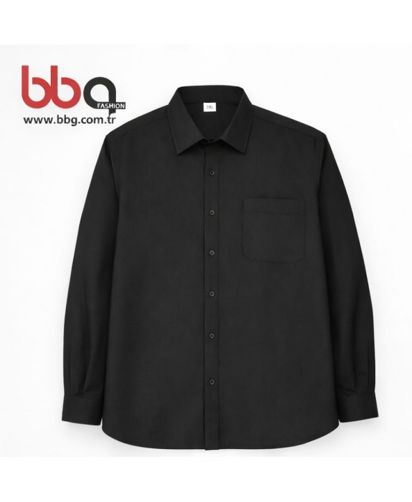 ERKEK BÜYÜK BEDEN UZUN KOLLU CEPLİ GÖMLEK-S