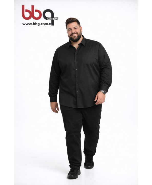 ERKEK BÜYÜK BEDEN UZUN KOLLU CEPLİ GÖMLEK-S