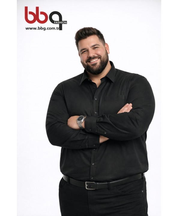 ERKEK BÜYÜK BEDEN UZUN KOLLU CEPLİ GÖMLEK-S
