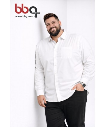 ERKEK BÜYÜK BEDEN UZUN KOLLU CEPLİ GÖMLEK-B